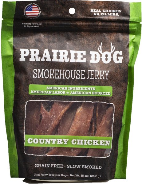 Prairie Dog Smokehouse Jerky Country Chicken Dog Treats, 15-oz bag slide 1 of 7