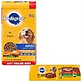 Pedigree Complete Nutrition Roasted Chicken, Rice & Vegetable Flavor Dry Food + Choice Cuts In Gravy Beef & Country Stew Canned Wet Dog Food Variety Pack