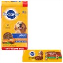Pedigree Complete Nutrition Roasted Chicken, Rice & Vegetable Flavor Dry Food + Choice Cuts In Gravy Beef & Country Stew Canned Wet Dog Food Variety Pack