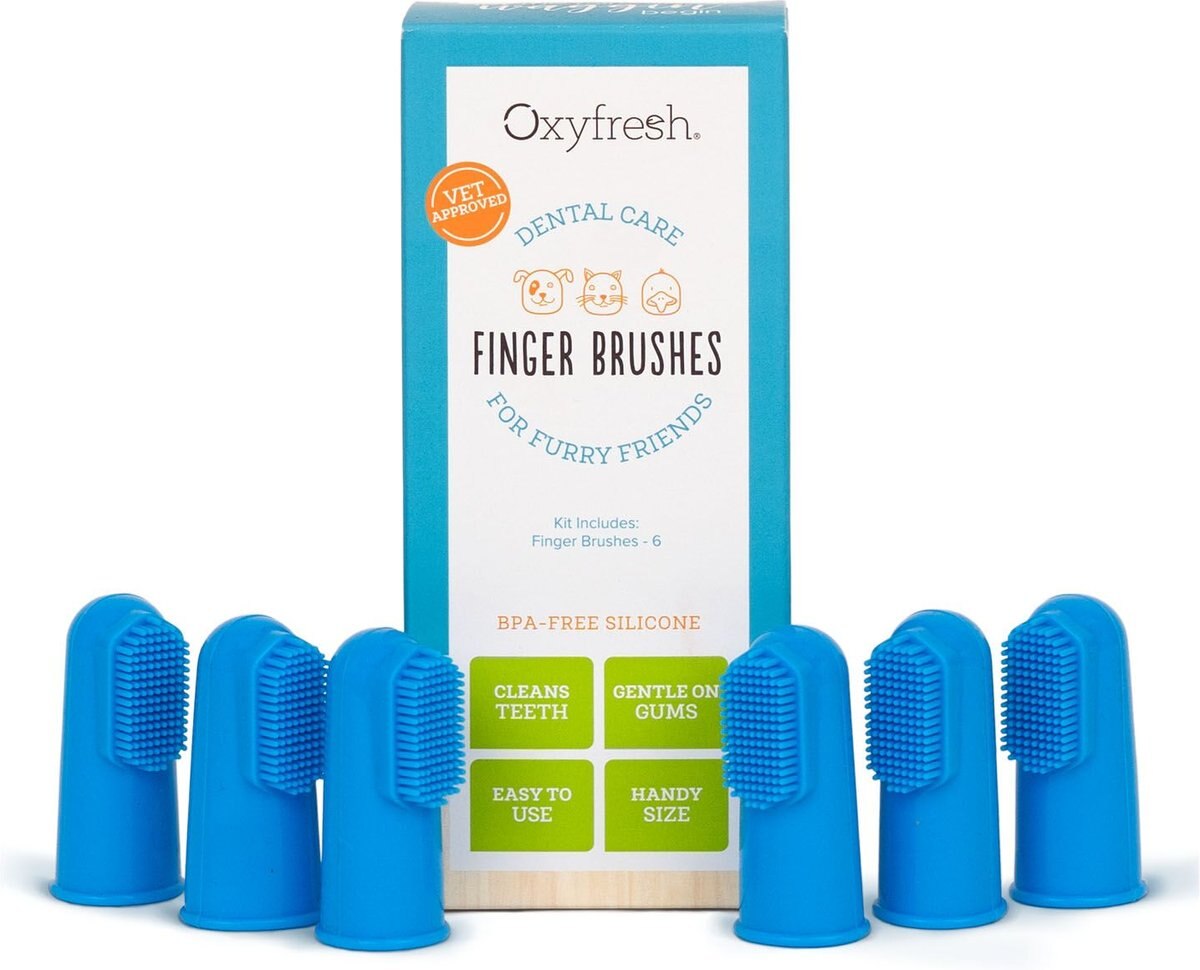 OXYFRESH Super Soft BPAFree Silicone Dog & Cat Finger Brush, 6 count