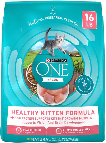 Purina ONE Healthy Kitten Formula Dry Cat Food, 16-lb bag slide 1 of 11