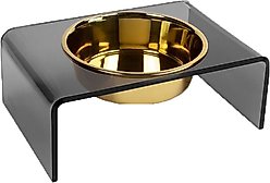 Hiddin Single Dog & Cat Elevated Bowl, Smoke Grey, 6.5-cup