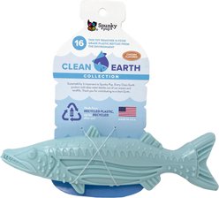 Spunky Pup Clean Earth Recycled Barracuda Dog Toy, Blue