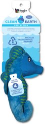 Spunky Pup Clean Earth Plush Seahorse Dog Toy, Blue, Small