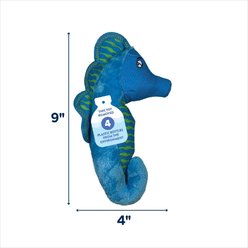 Spunky Pup Clean Earth Plush Seahorse Dog Toy, Blue, Small slide 2 of 2