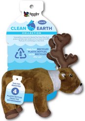 Spunky Pup Clean Earth Plush Caribou Dog Toy, Brown, Small
