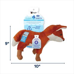 Spunky Pup Clean Earth Plush Fox Dog Toy, Brown, Small slide 2 of 2