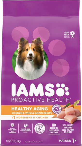 Iams Proactive Health Healthy Aging Mature & Senior Formula with Real Chicken Dry Dog Food, 7-lb bag slide 1 of 10