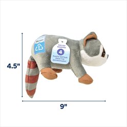 Spunky Pup Clean Earth Plush Raccoon Dog Toy, Gray, Small slide 2 of 2