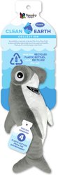 Spunky Pup Clean Earth Plush Hammerhead Shark Dog Toy, Gray, Small