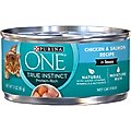 Purina ONE Natural High Protein True Instinct Chicken & Salmon Recipe in Sauce Canned Cat Food, 3-oz, case of 24