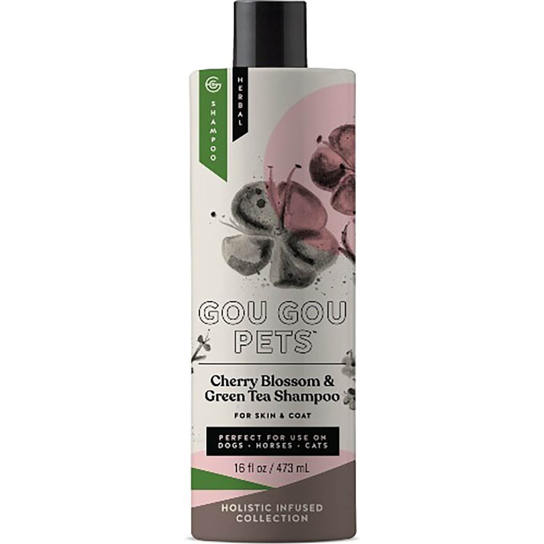Gou Gou Pets Gou Gou Pets Holistic Natural Derived Cherry Blossom & Green Tea Dog & Cat Shampoo, 16-fl oz bottle
