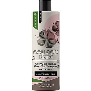 Gou Gou Pets Holistic Natural Derived Cherry Blossom & Green Tea Dog & Cat Shampoo, 16-oz bottle, 1