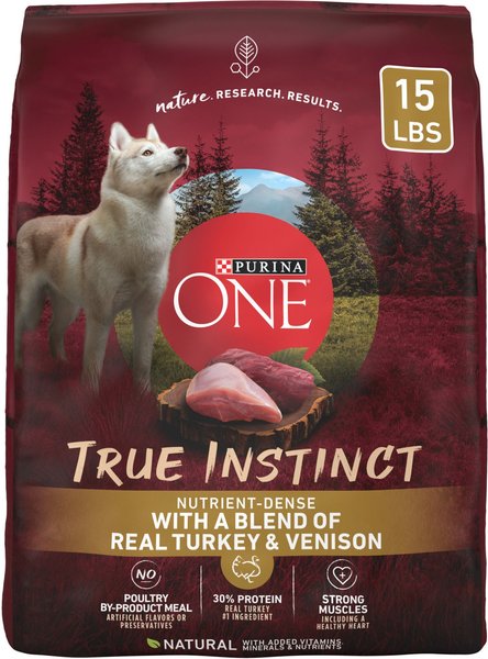 Purina ONE High Protein, Natural Dry Dog Food, True Instinct With Real  Turkey & Venison - 27.5 lb. Bag