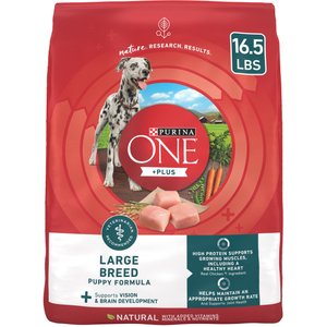Purina ONE +Plus Natural High Protein Large Breed Formula Dry Puppy Food, 16.5-lb bag