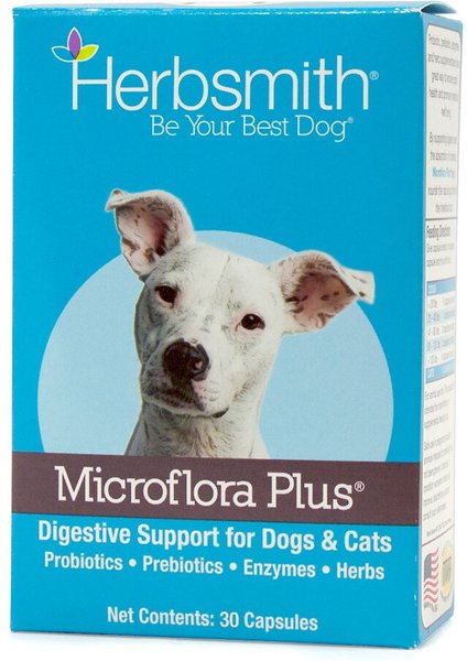 Herbsmith Microflora Plus for Digestion Capsules Daily Dog & Cat Supplement, 30 count slide 1 of 5