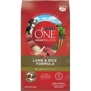 Purina ONE Natural SmartBlend Lamb & Rice Formula Dry Dog Food, 8-lb bag