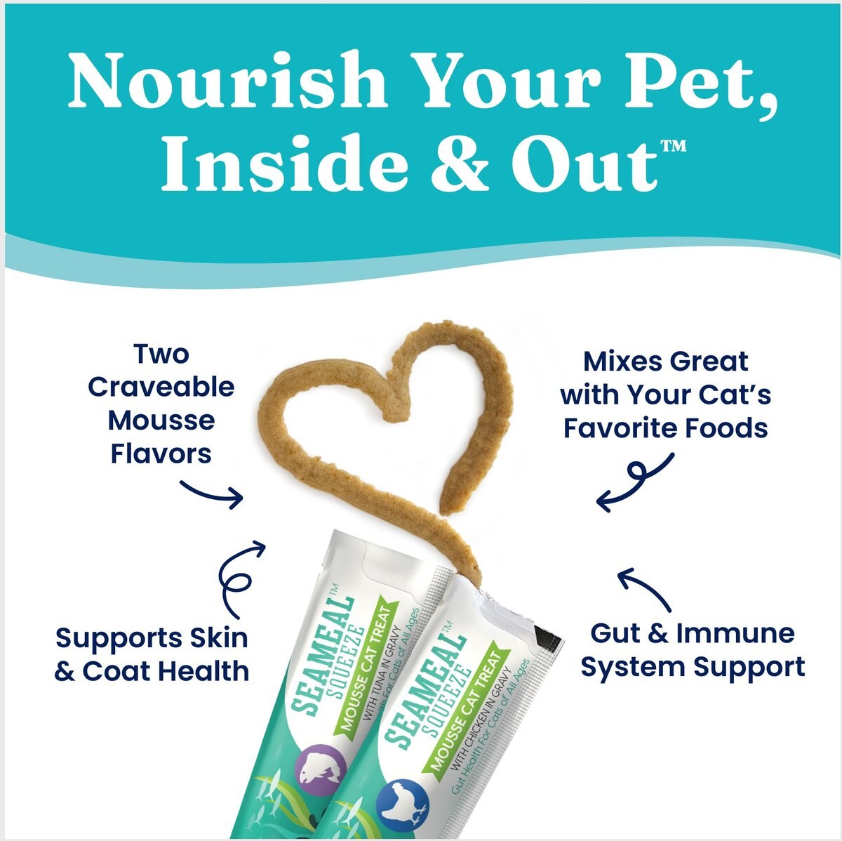 SOLID GOLD Seameal Variety Pack Squeeze Lickable Cat Treats, 6 count