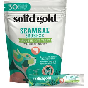 Solid Gold Seameal Salmon Flavor Grain-Free Lickable Cat Treats, 30 count