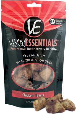 Show full view: Vital Essentials Chicken Hearts Freeze-Dried Raw Dog Treats, 2-oz bag slide 4 of 8