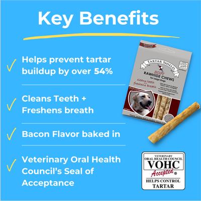 Show full view: Tartar Shield Soft Rawhide Chews Daily Dental Dog Treat, Large, 8 count slide 5 of 9