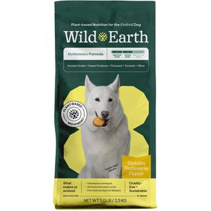 Wild Earth Maintenance Formula Golden Rotisserie Flavor Plant-Based Dog Dry Food, 5-lb bag