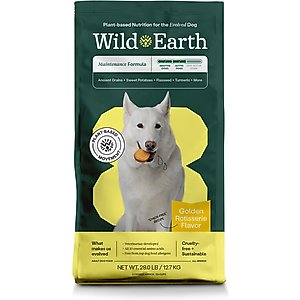 Wild Earth Maintenance Formula Golden Rotisserie Flavor Plant-Based Dog Dry Food, 28-lb bag