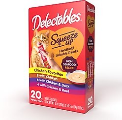 Hartz Delectables Squeeze Up Non-Seafood Variety Pack Lickable Cat Treat, 20 count
