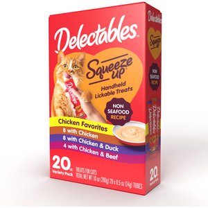 Hartz Delectables Squeeze Up Non-Seafood Variety Pack Lickable Cat Treat, 20 count