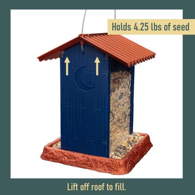 Show full view: North States Village Collection Hopper Birdfeeder, Navy slide 3 of 8