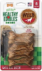 Nylabone Healthy Edibles WILD Natural Long Lasting Bison Flavor Dog Chew Treat, Small, 8 count