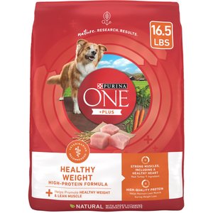 Purina ONE +Plus Adult High-Protein Healthy Weight Formula Dry Dog Food, 16.5-lb bag