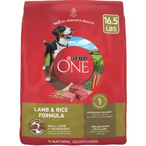 Purina ONE Natural SmartBlend Lamb & Rice Formula Dry Dog Food, 16.5-lb bag