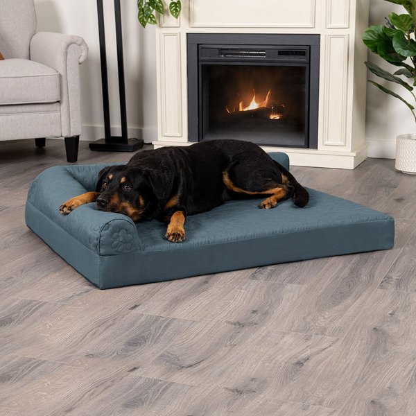 FurHaven Paw Decor Deluxe Orthopedic Cat & Dog Bed with Removable Cover