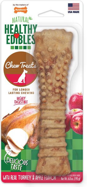 Nylabone Natural Healthy Edibles Long Lasting Turkey & Apple Dog Chew, X-Large, 1 count slide 1 of 11