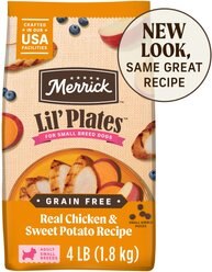 Merrick Lil' Plates Grain-Free Small Breed Dry Dog Food Real Chicken + Sweet Potato Recipe, 4-lb bag