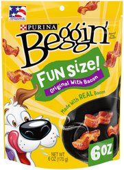 Purina Beggin' Real Meat Fun Size Original with Bacon Flavored Dog Treats, 6-oz bag