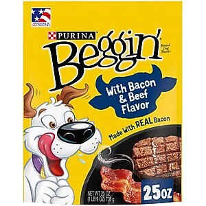 Purina Beggin' Strips Real Meat with Bacon & Beef Flavored Dog Treats, 25-oz pouch