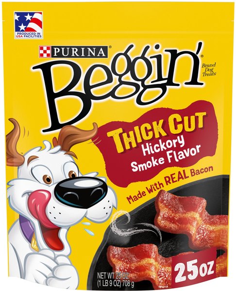 Purina Beggin' Strips Real Meat Thick Cut Hickory Smoke Flavor Dog Treats, 25-oz bag slide 1 of 10