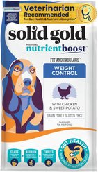 Solid Gold Nutrientboost Fit & Fabulous Weight Control Grain-Free Chicken, Sweet Potato & Green Bean Dry Dog Food, 22-lb bag