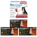 Heartgard Plus Chew, 51-100 lbs, (Brown Box), 3 Chew (3-mo. supply) + NexGard Chew for Dogs, 60.1-121 lbs, (Red Box), 3 Chews (3-mos. supply)