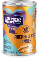 A Strong Heart Chicken & Rice Dinner Wet Dog Food, 13.2-oz can, case of 12