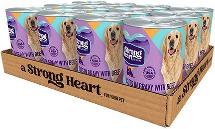 Show full view: A Strong Heart Cuts in Gravy with Beef Wet Dog Food, 13.2-oz can, case of 12 slide 4 of 8