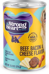 A Strong Heart Beef, Bacon & Cheese Flavor Wet Dog Food, 13.2-oz can, case of 12