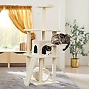 Frisco 62-in Faux Fur Cat Tree & Condo, Cream