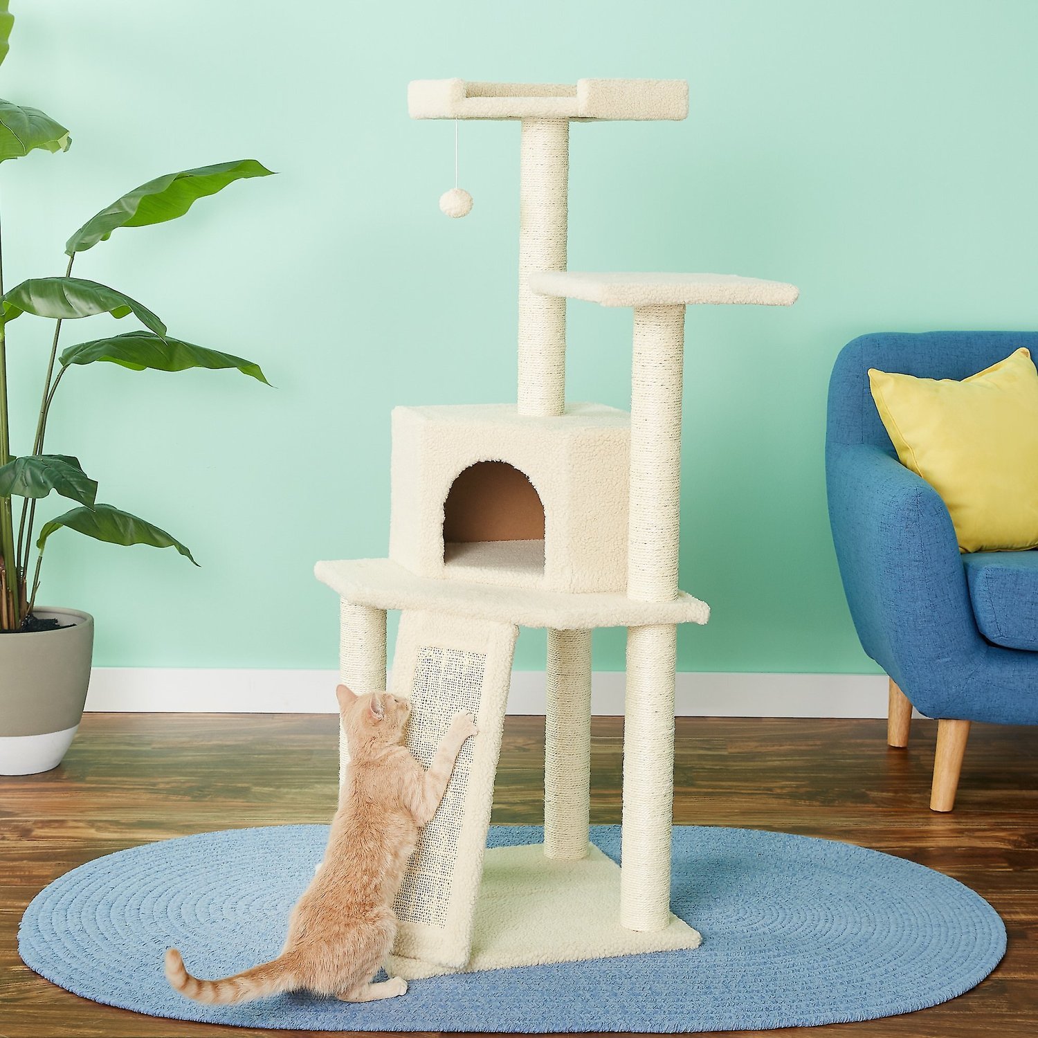 Frisco 52-in Faux Fur Cat Tree & Condo