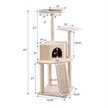 FRISCO 52-in Faux Fur Cat Tree & Condo, Cream - Chewy.com