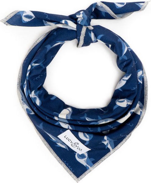 Out of Stock LUCY CO. The Shark Attack Dog Bandana Blue Large Chewy