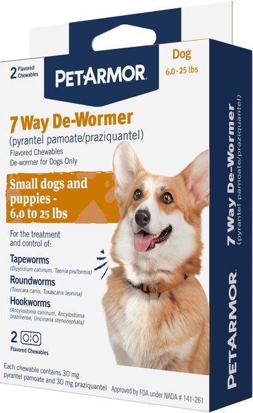 PetArmor 7 Way Dewormer for Hookworms, Roundworms & Tapeworms for Small Breed Dogs, 2 count slide 1 of 7