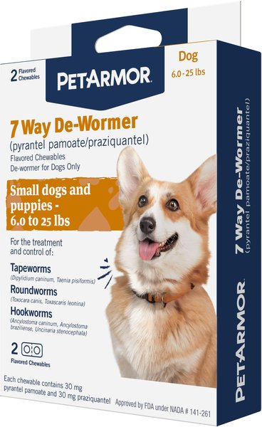 PETARMOR 7 Way Dewormer for Hookworms Roundworms Tapeworms for Small Breed Dogs 2 count Chewy